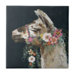 Lovely Llama<br><div class="desc">Linda Lama II de Victoria Borges. Apresenta o perfil de uma lama com ornamentos decorativos de flores.</div>