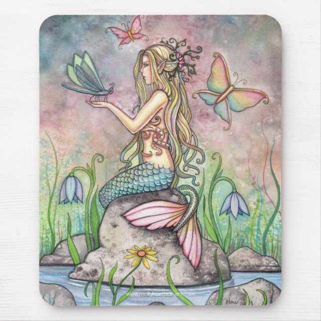 Lovely Mermaid Mousepad de Molly Harrison (Frente)