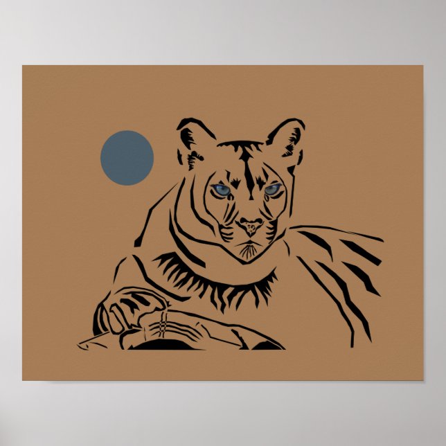 Lovely Mountain Lion Matte Poster (Frente)