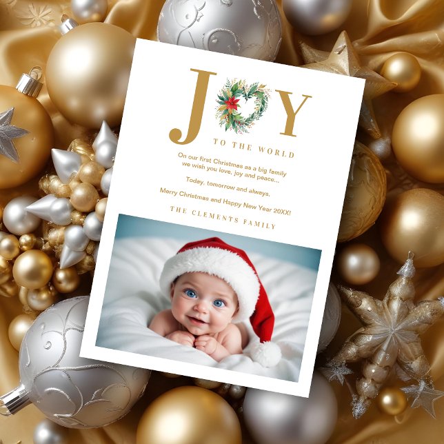 Lovely Poinsettias Christmas Heart-Shape Garland (Lovely Poinsettias Christmas Heart-Shape Garland Photo and Joy to the World Quote Holidays Cards.)