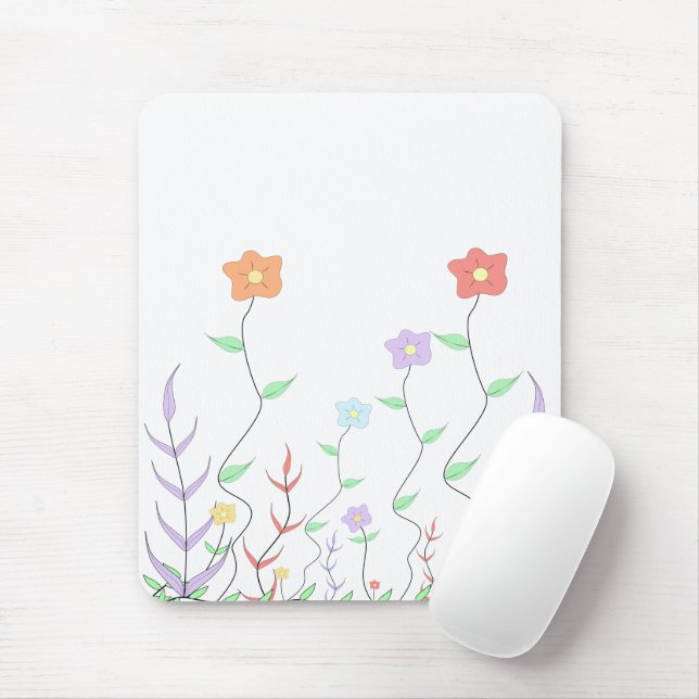 Lovely Wildflower Mousepad (Com mouse)