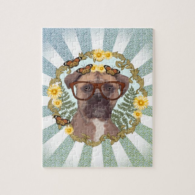 Lover Boxer Dog Jigsee quebra-cabeça (Vertical)