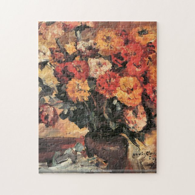 Lovis Corinth - quebra-cabeça dos Zinnias (Vertical)