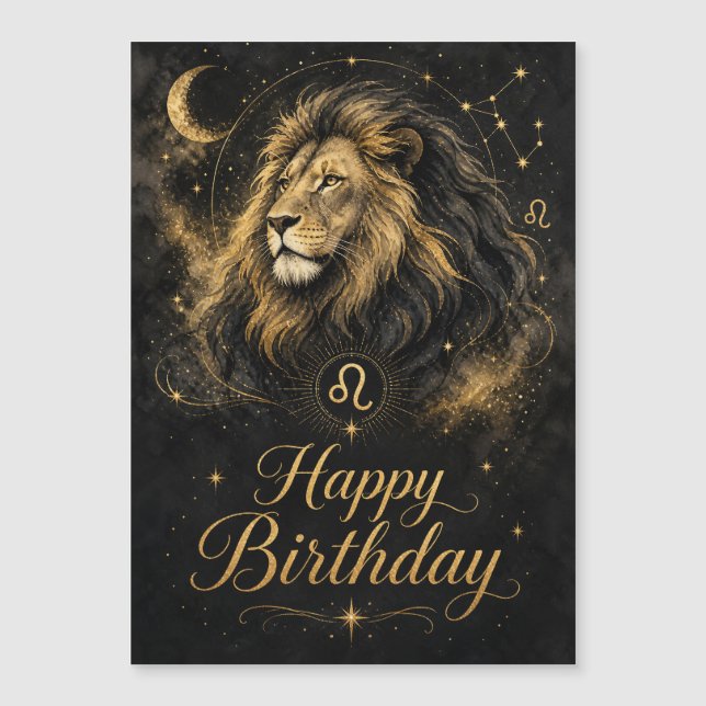 Löwe Happy Birthday Sternzeichen Design (Frente)