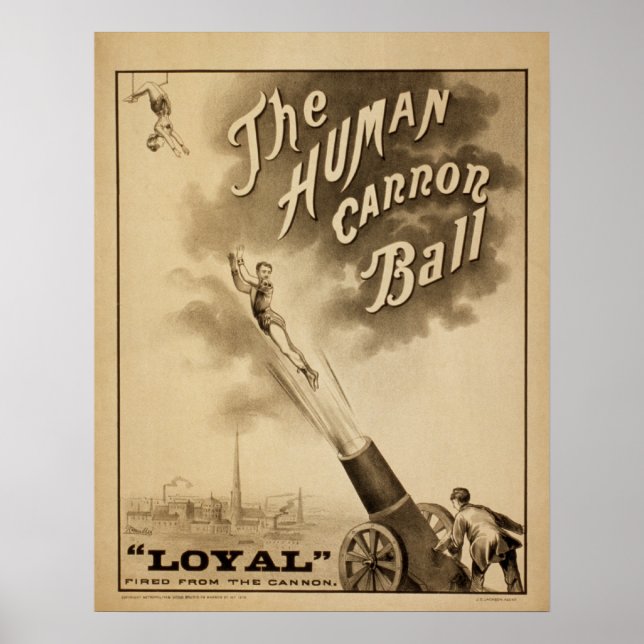LOYAL Human Cannon Ball Act VAUDEVILLE Poster (Frente)