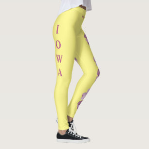 Lt. Yellow Iowa State Flower WilRosa Leggings