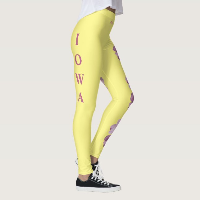 Lt. Yellow Iowa State Flower WilRosa Leggings (Direita)