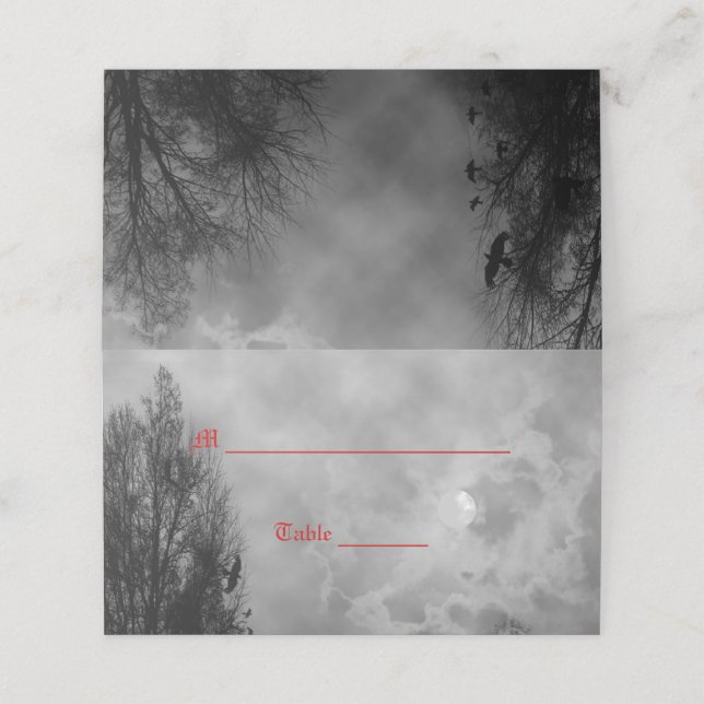 Lua Assombrada com Cartões de Lua de Ravens (Exterior/Desdobrado)