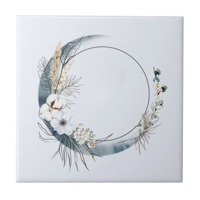 Lua azul crescendo com flores brancas (Frente)