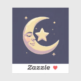 Lua brilhante e adesivo de estrela