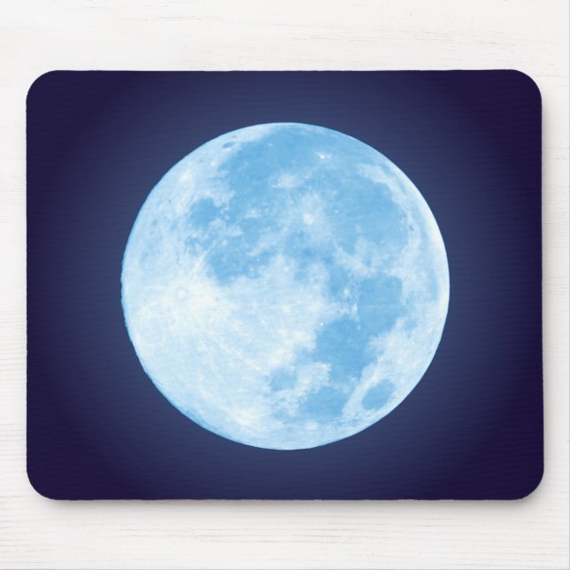 Lua cheia azul Mousepad (Frente)
