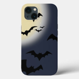 Lua Cheia De Halloween Com Morcegos