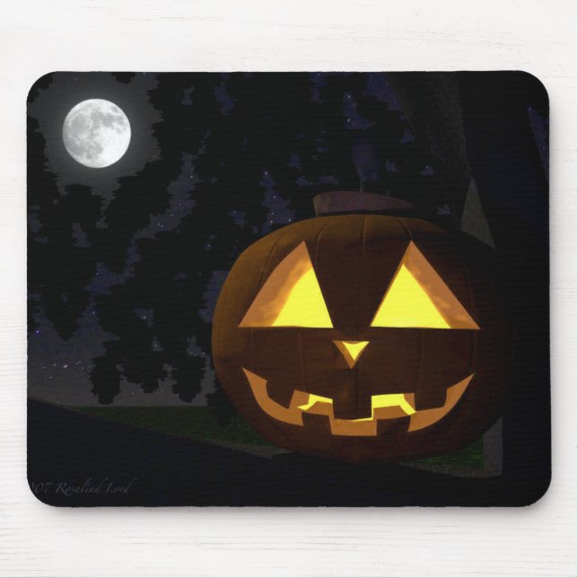 Lua cheia e Jack O'Lantern Mousepad (Frente)