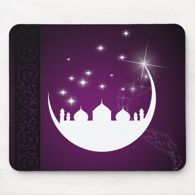 Lua com silhueta de mesquita - Mousepad (Frente)