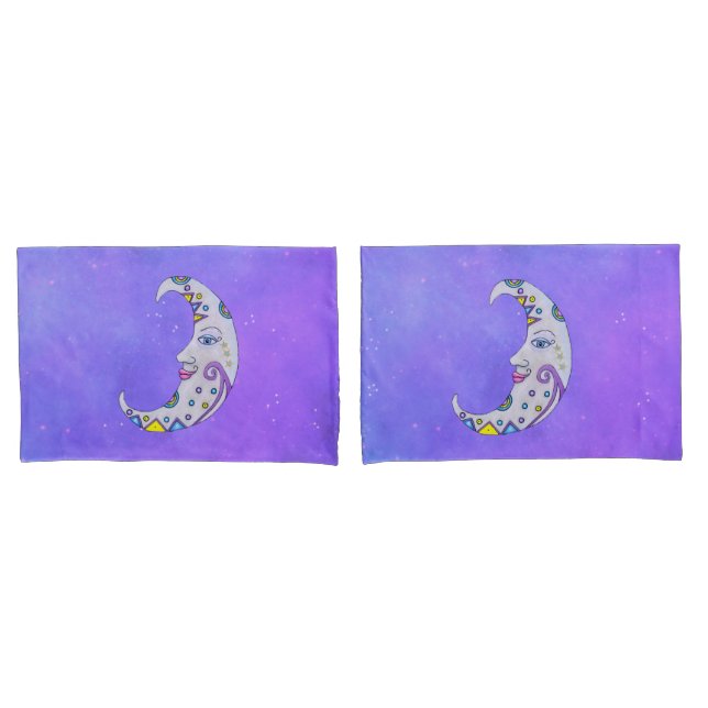 Lua Crescente Divertida Com Marcas Festivas Rostos (Frente - conjunto)