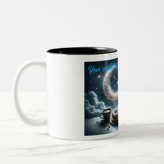 Lua crescente e estrelas cintilantes caneca de caf (Esquerda)