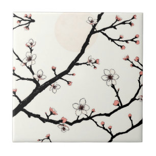Lua de Flor de Cerejeira Padrão Minimalista