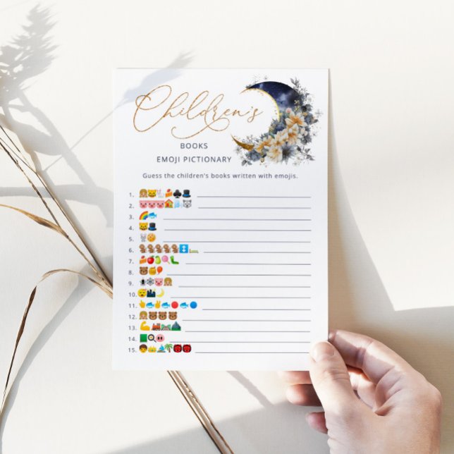 Lua de ouro marinho Livros infantis emoji cartão d (Criador carregado)