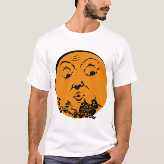 Lua do Dia das Bruxas do vintage com camisa das