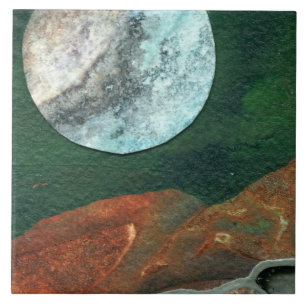 Lua do gelo da ficção científica na baixa órbi