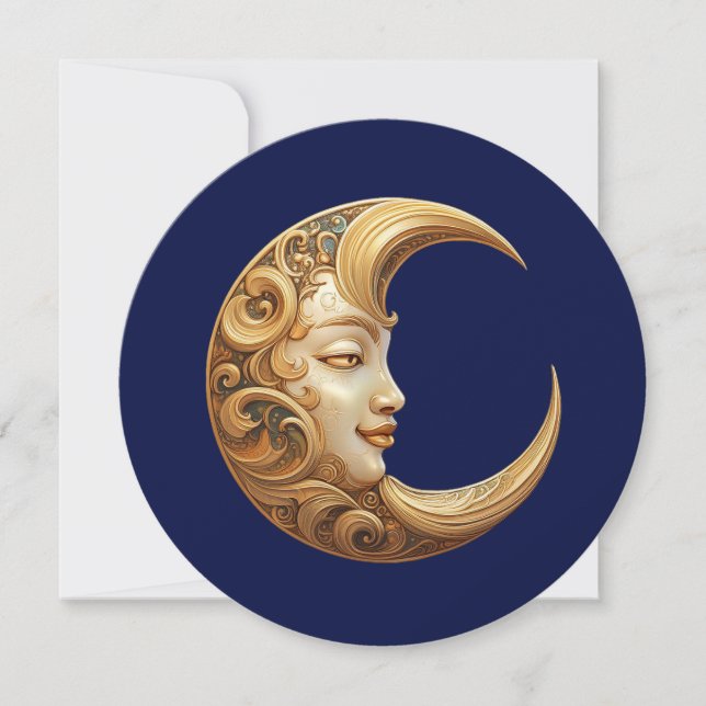 Lua do Ouro do ornamentado com face no Marinho Car (Frente)