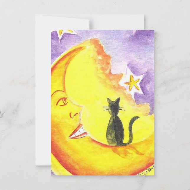 Lua e Cat Halloween Convite por Liz Revit (Frente)