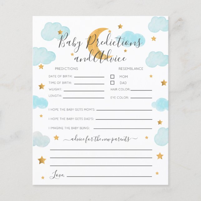 Lua e estrelas Blue Baby Predictions and Advice (Frente)