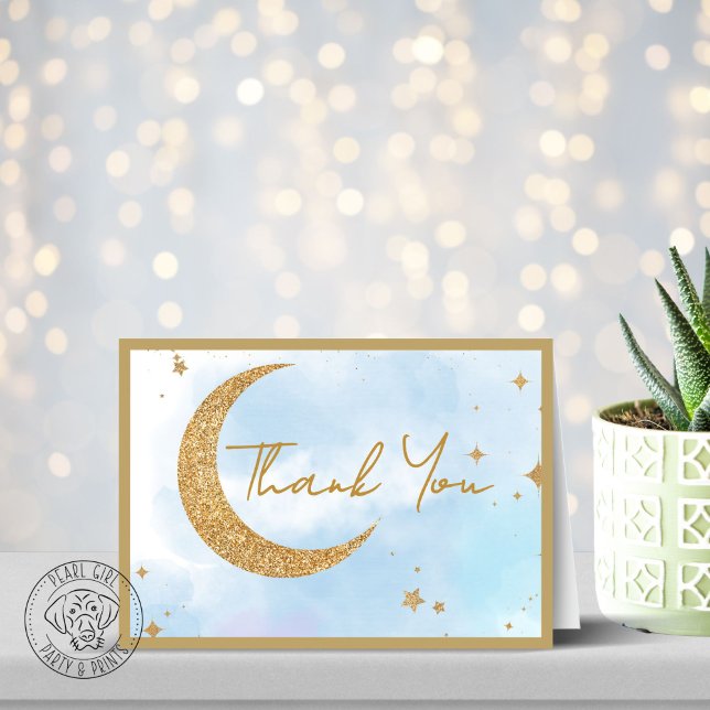 Lua e estrelas Cartões de agradecimentos Chá de fr (Criador carregado)