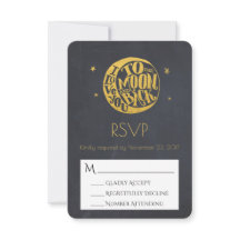 Lua e Estrelas com RSVP de Casamento Romântico