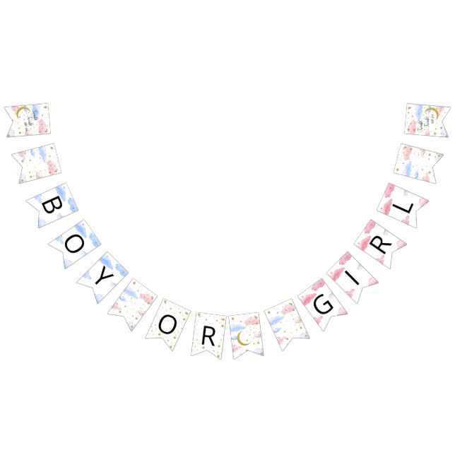 Lua e Estrelas Menino ou Bandeiras de Bunting Rapa (Todos)