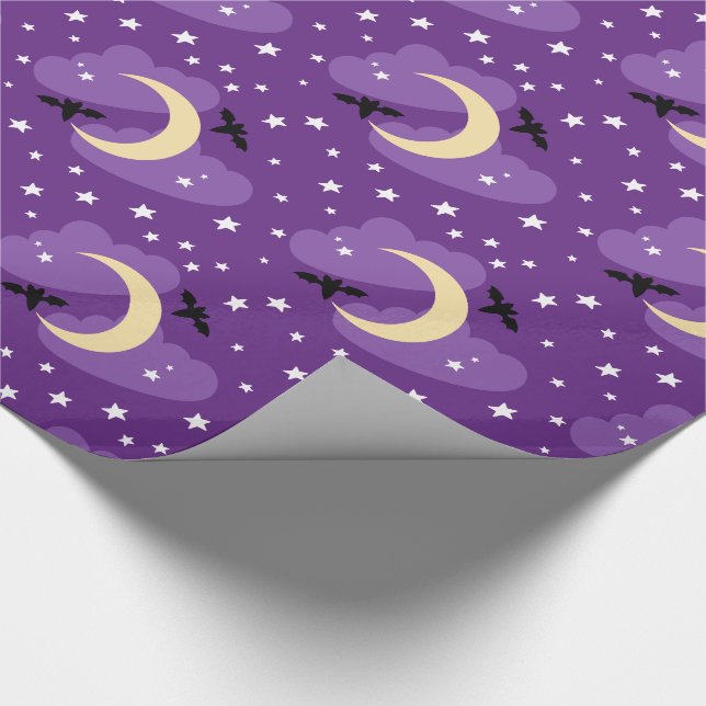 Lua e Estrelas | Papel de embrulho de Halloween (Ponta)