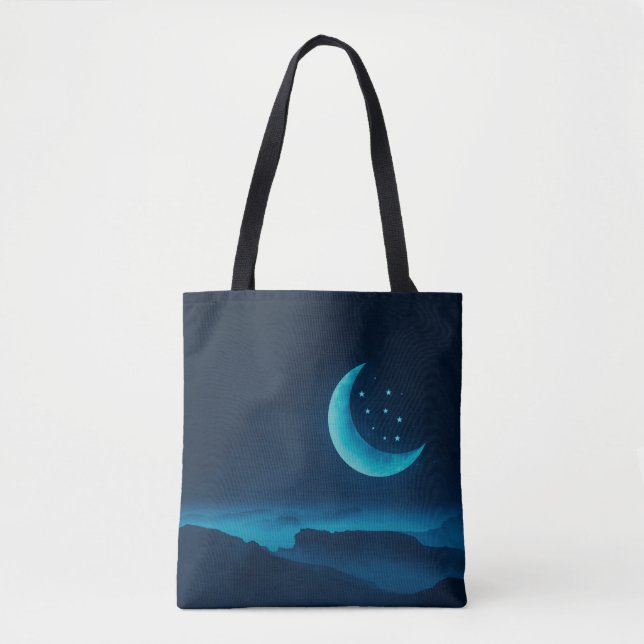 Lua e Montanhas do Quarto Azul | Bolsa Tote (Frente)