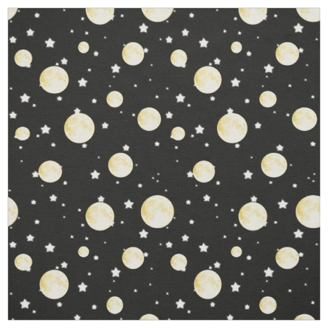 Lua, estrelas a brilhar no tecido negro da meia-no (Modelo)