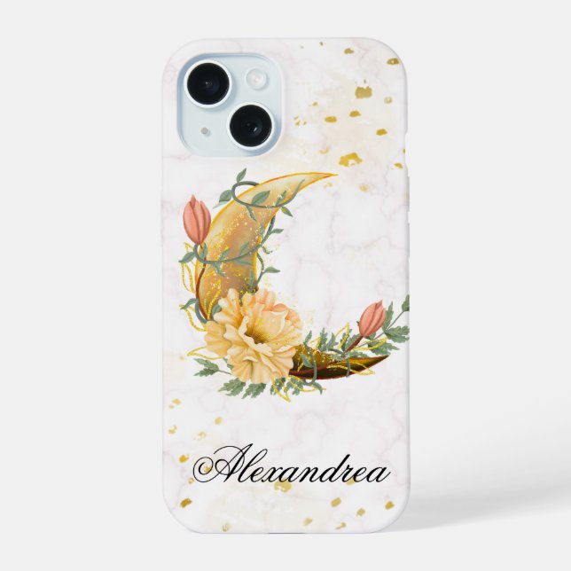 Lua Floral, bege e gráfico amarelo (Verso)