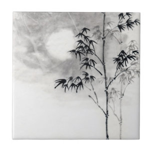 Lua japonesa clássica do bambu da arte da pintura