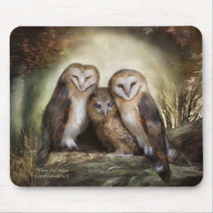 Lua Mousepad de três corujas