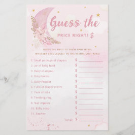 Lua Rosa Adivinha O Jogo Do Chá de fraldas Do Preç