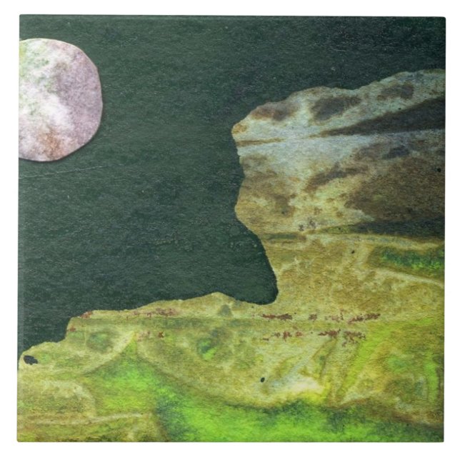 Lua rosa Sci-Fi em órbita baixa no mundo alienígen (Frente)