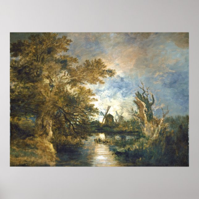 Lua sobre o Yare - John Crome Fine Art Poster (Frente)