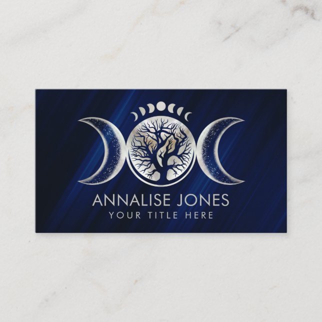Lua tripla - Cartão de visita do Ornamento da Árvo (Frente)