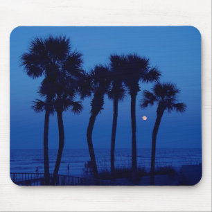 Lua tropical Mousepad da palmeira de Daytona Beach