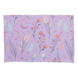 Luas, Flores e Penas Pastel Roxo