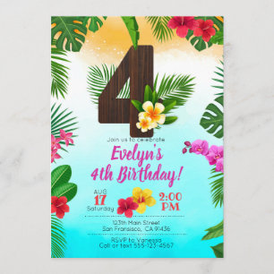 Luau Aniversário, Convite para Festa de Luau 4º An