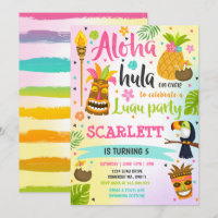 Luau Birthday - Convite para o Partido Luau Havaia