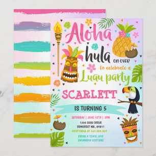 Luau Birthday - Convite para o Partido Luau Havaia