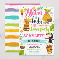Luau Birthday - Convite para o Partido Luau Havaia