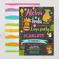 Luau Birthday - Convite para o Partido Luau Havaia