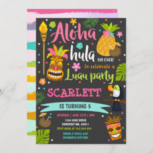 Luau Birthday - Convite para o Partido Luau Havaia