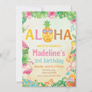 Luau Birthday - Convite para o Partido Tropical Ha