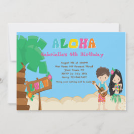 Luau Com Crianças E Convite De Aniversário De Palm